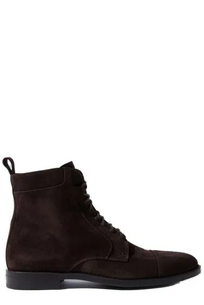 Scarosso Ankle Boots Dante Moro Scamosciato Suede Leather In Dark Brown Suede