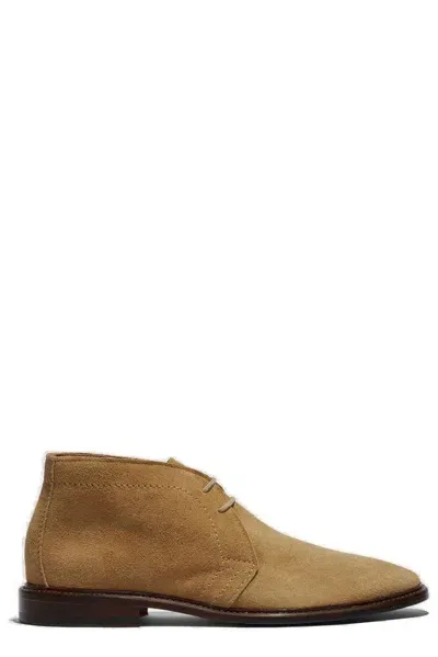 Scarosso Gary Ankle Boots In Beige - Suede