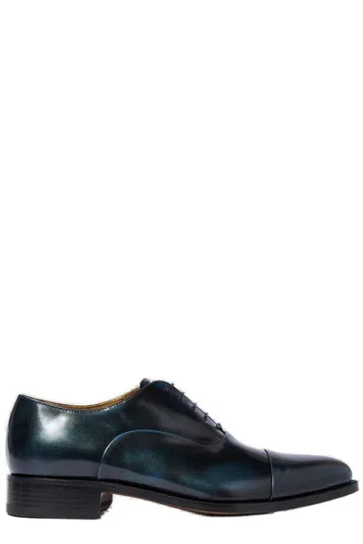 Scarosso Oxfords Lorenzo Blu Calf Leather In Blue Calf