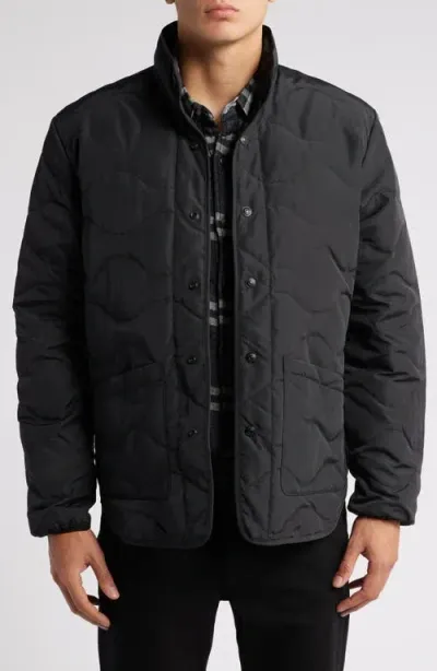 Schott Nyc Wrinkle Resistant Down Military Jacket In Black