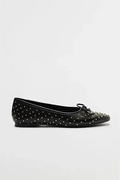 Schutz Arissa Leather Ballet Flat In Studded Black, Women's At Urban Outfitters