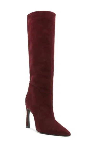 Schutz Cate Curve Knee High Boot In Red