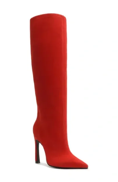 Schutz Cate Curve Knee High Boot In Red