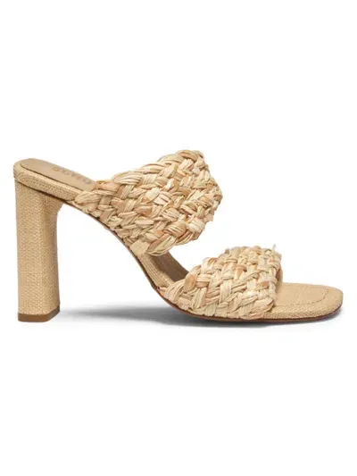 Schutz Amani Straw Sandal In Multi Natural