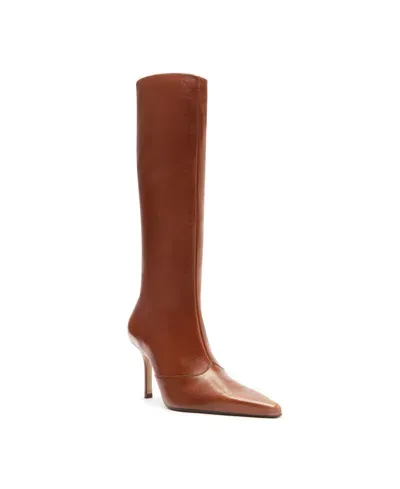 Schutz Women's Raffaela Up Stiletto Heel Knee High Dress Boots In Brown