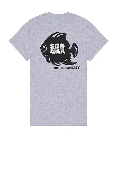 Sci-fi Fantasy Fish Pocket Tee In Heather Grey