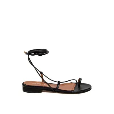 Sclarandis Gladiator Black Nappa Sandal