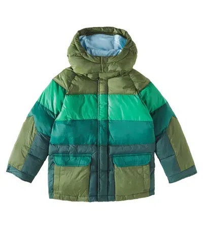 Scotch & Soda Kids' Colorblocked Puffer Jacket In Grün