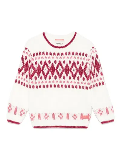 Scotch & Soda Kids' Fair-isle Sweater In White