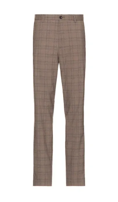 Scotch & Soda Irving Classic Chino In Brown Ecru Check