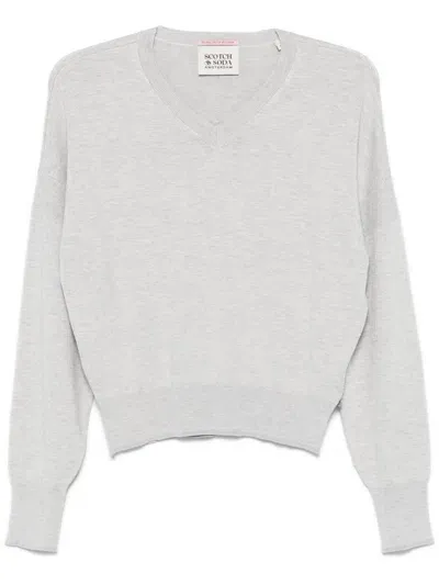 Scotch & Soda Mélange-effect Sweater In Grey