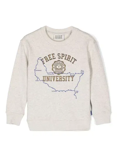 Scotch & Soda Mélange-effect Sweatshirt In 灰色