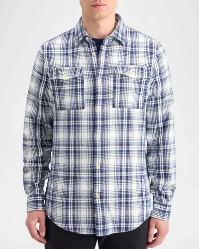 Scotch & Soda Men's Flannel Check Sport Shirt In 6770-blue White Chec