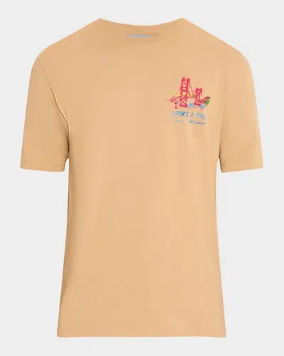 Scotch & Soda Men's San Francisco Landscape T-shirt In Desert Sand