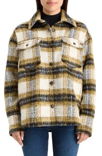 Scotch & Soda Check Brushed Jacket In Olive Check