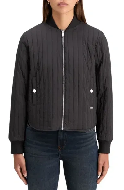 Scotch & Soda Elevated Reversible Bomber Jacket In Evening Black