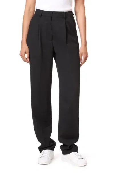 Scotch & Soda Robyn Relaxed Fit Gabardine Pants In Evening Black