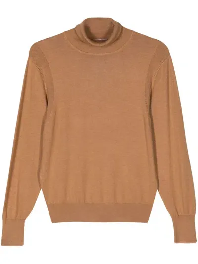 Scotch & Soda Turtleneck Sweater In Brown