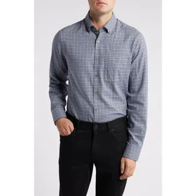 Scott Barber Lightweight Gingham Cotton Twill Button-down Shirt In Blue