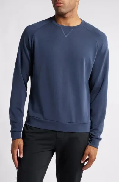 Scott Barber V-stitch Performance Crewneck Sweatshirt In Navy