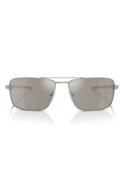 Scuderia Ferrari X  60mm Rectangular Sunglasses In Grey Mirror