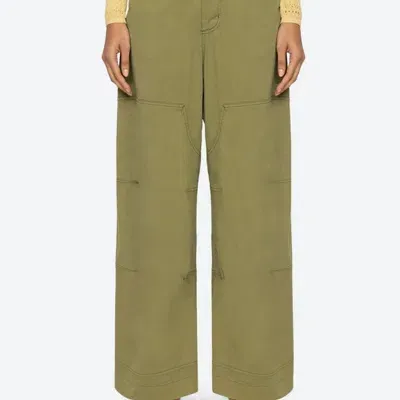 Sea Karina Cotton-twill Straight-leg Pants In Green