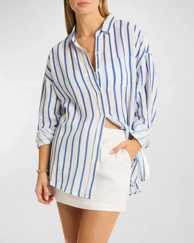 Sea Level Swim Amalfi Beach Shirt In Blue