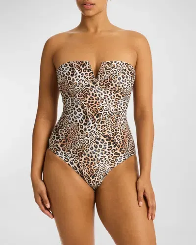 Sea Level Swim Congo Vee Bandeau One-piece Swimsuit In Natural