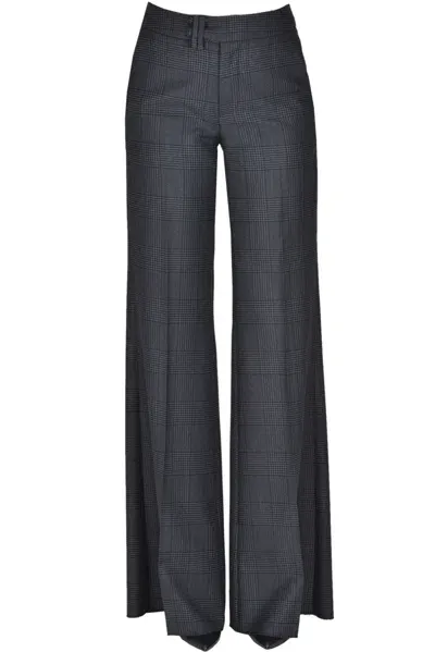 Seafarer Prince Of Wales Print Trousers In Charcoal