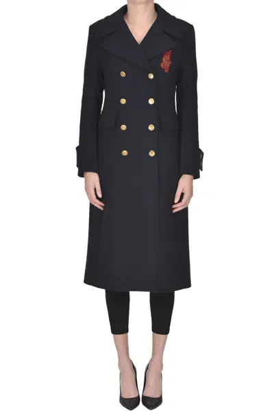 Seafarer Queen Double-breasted Coat In Navy Blue