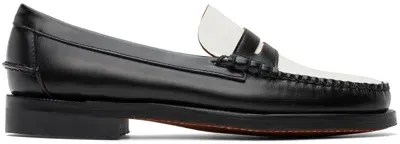 Sebago Classic Dan Smooth Leather Loafers In Black,white