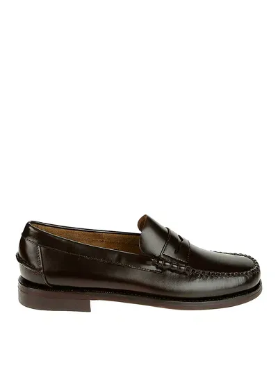 Sebago Leather Loafers In Dark Brown