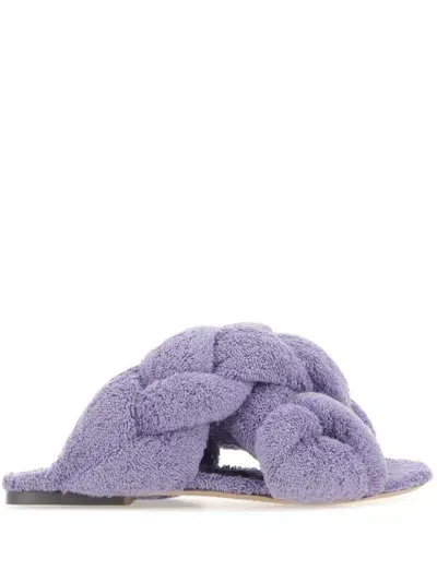 Sebastian Milano Lilac Sponge Untangled Flat Slippers In 紫色