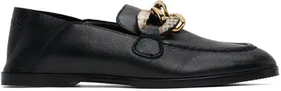 See By Chloé Black Chain Line Loafers In Black Leather