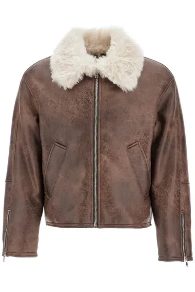 Séfr Asante Faux Shearling Jacket In Brown