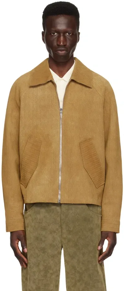 Séfr Beige Kimo Leather Jacket In Nude