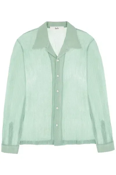 Séfr Camicia Jagou In Lana Merino In Green