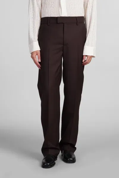 Séfr Mike Suit Trousers Pants In Brown Polyester