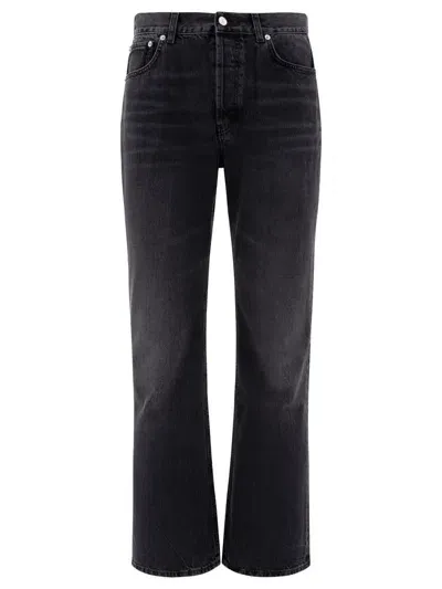 Séfr Logo-patch Straight-leg Jeans In Black