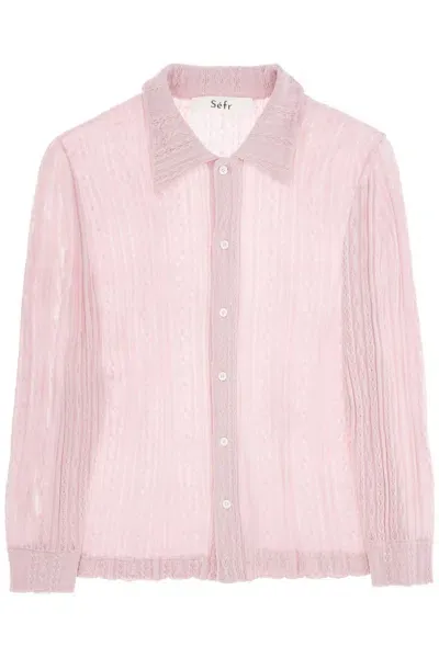 Séfr Riku Merino Wool Shirt In Pink