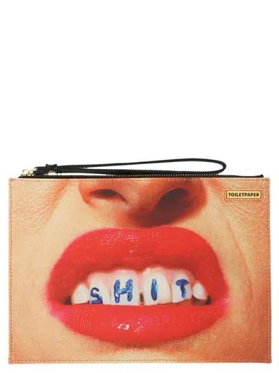 Seletti Shit Clutch In Orange