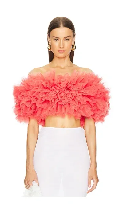 Selezza London Noelle Tulle Top In Red