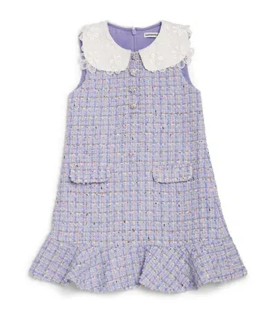 Self-portrait Kids' Bouclé Mini Dress (3-12 Years) In Purple