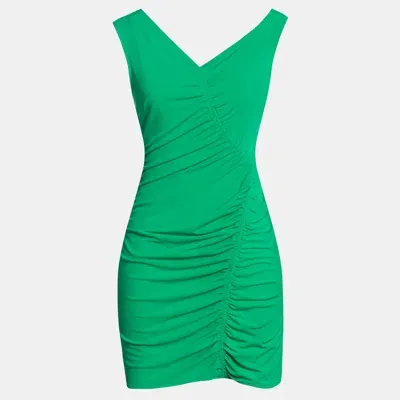 Pre-owned Self-portrait Green Jersey One Shoulder Ruched Mini Dress M