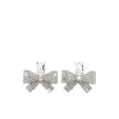 Self-portrait Small Bow Crystal Earrings In Not Applicable