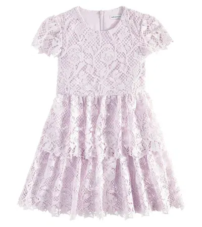 Self-portrait Kids' Lace Dress In Purple