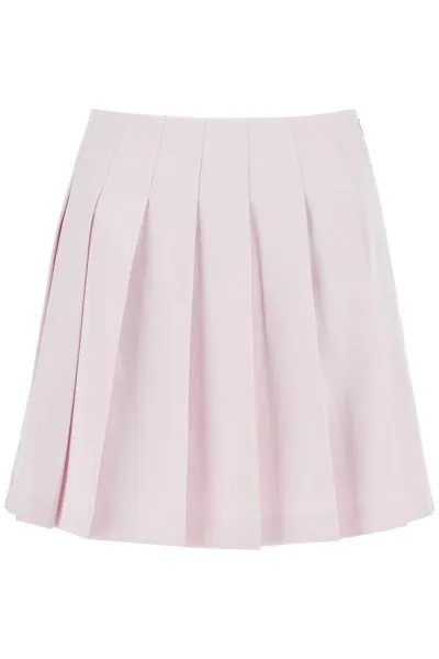 Self-portrait Fully Pleated Satin Miniskirt In Rose