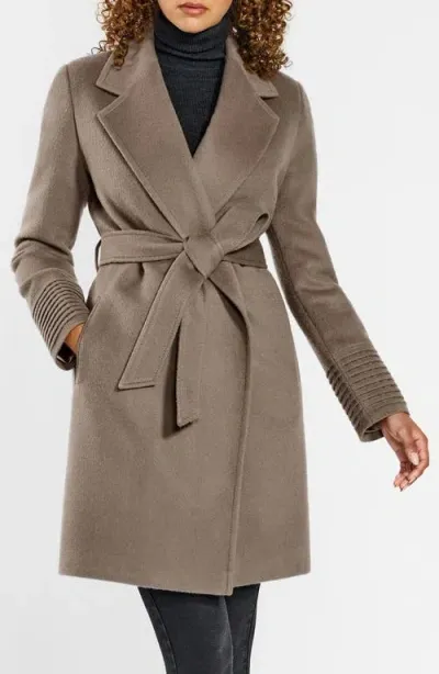 Sentaler Wrap Coat In Warm Taupe