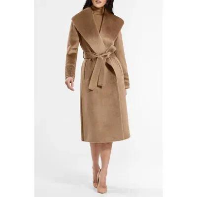 Sentaler Belted Alpaca Wool Long Wrap Coat In Dark Camel