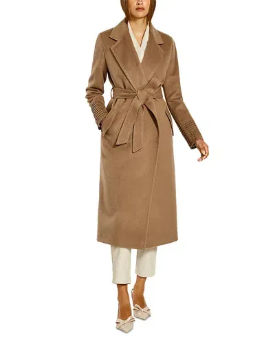 Sentaler Wrap Coat In Dark Camel